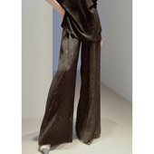 绉感肌理 好穿神仙裤 提花 松紧腰 弹力桑蚕丝内里 朦胧氛围感