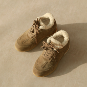 巴恩风 德训鞋 牛猄 7CM隐形增高 Miu同款 带 羊毛暖垫 撞色双鞋