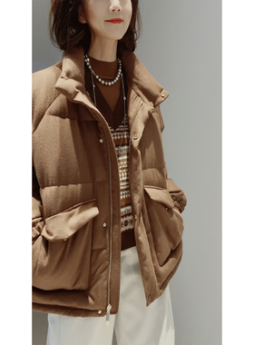 26新款~*禾Hug羽绒服【骆驼绒+桑蚕丝/充白鹅绒】休闲/时髦/光泽