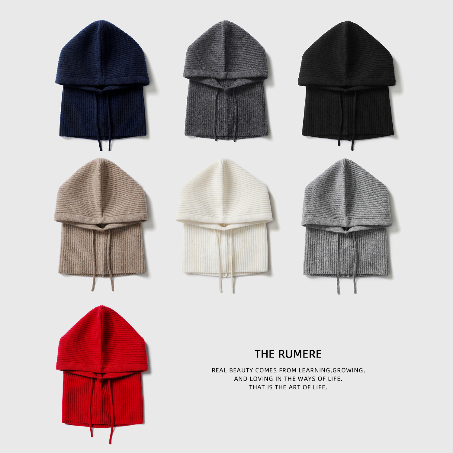 舒适温暖全羊绒百搭巴拉克拉法帽