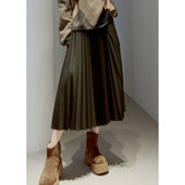 25冬 羊毛舒弹 禾同款 中长半裙 百褶 万搭必入 可水洗 巨显瘦