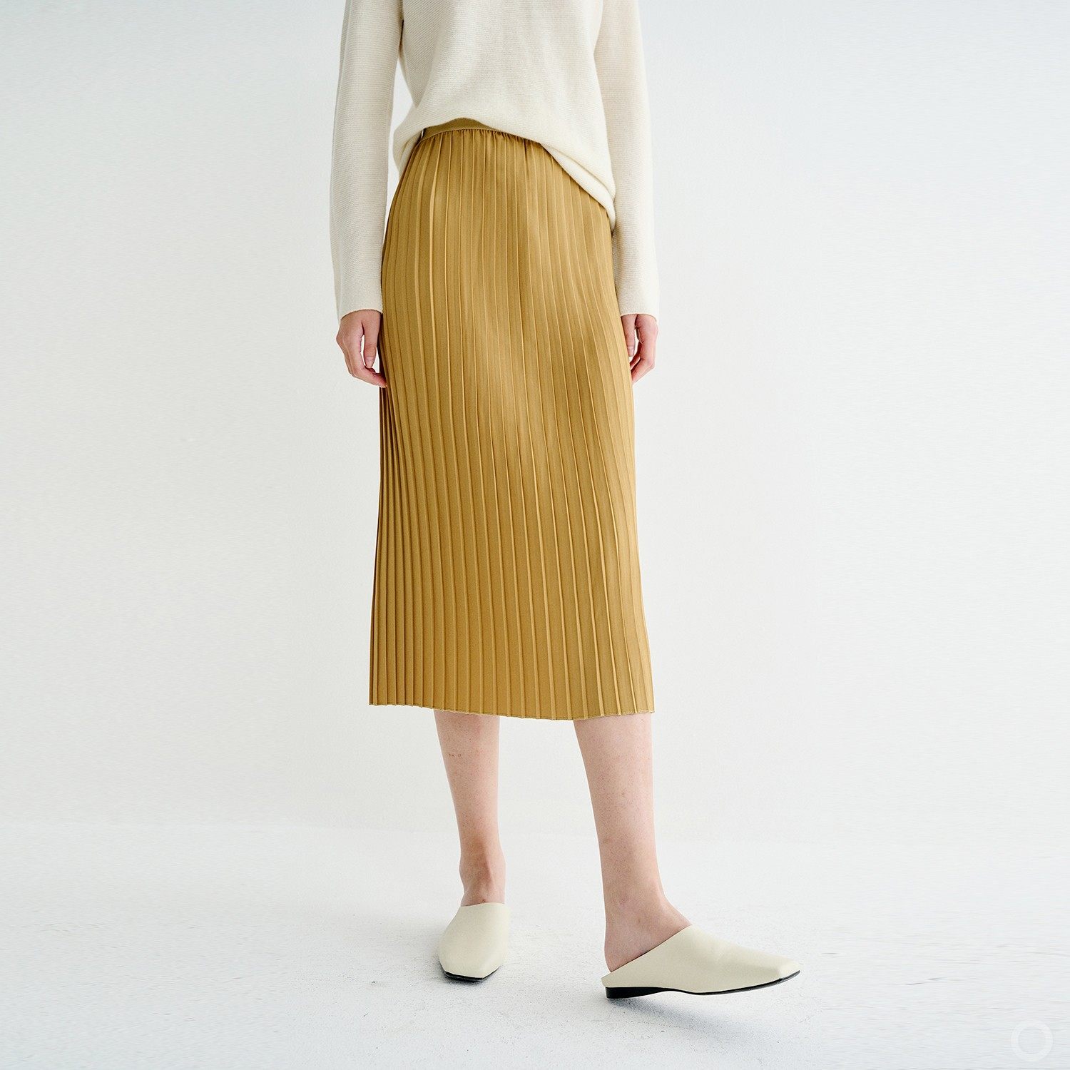 戎美【QZ0810901】线条艺术美 半身裙/显瘦遮胯中长款百褶裙