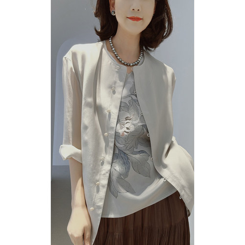 馆藏艺术《蚕豆花》【高端蚕丝系列/大师精品印花】26夏~水墨气韵