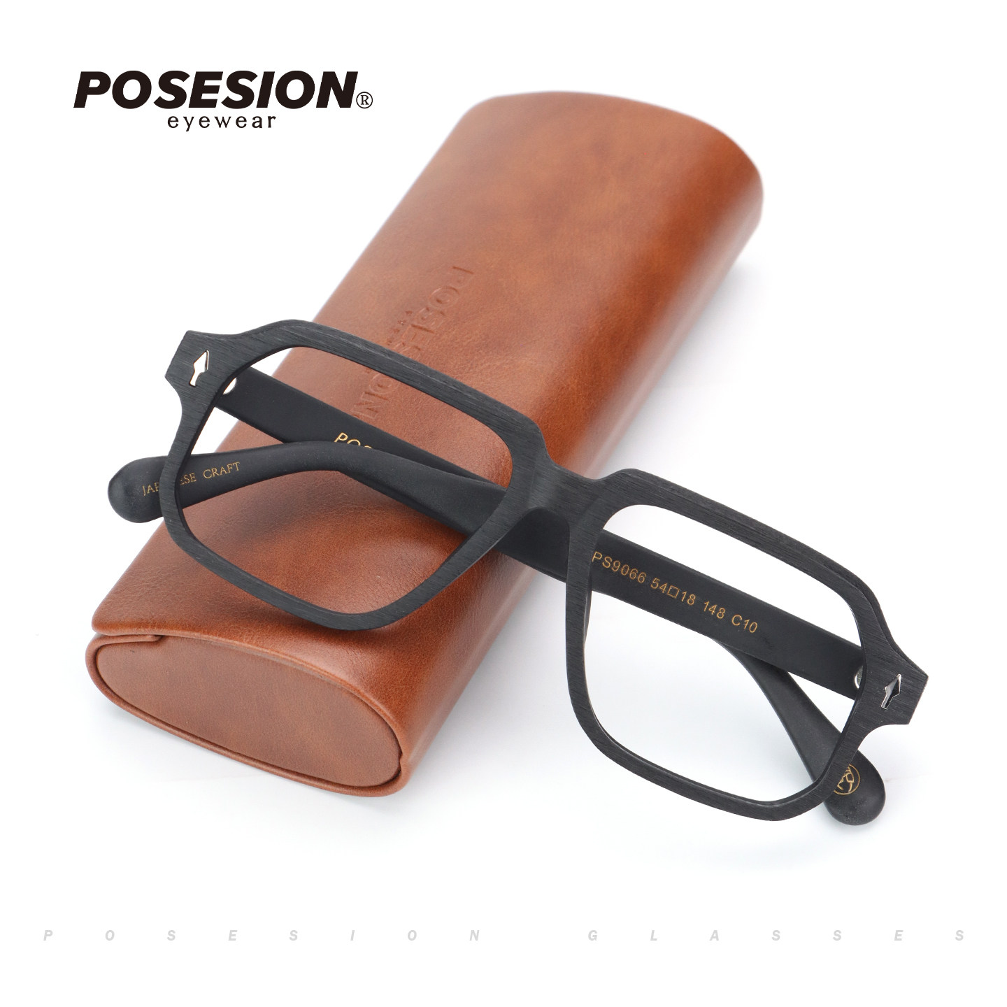 POSESION手工木质近视眼镜框配度数方框大脸显瘦复古眼睛框架男潮
