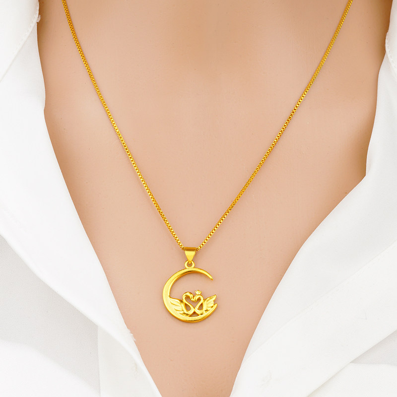 沙金狐狸项链女镀金首饰十二生肖仿真黄金吊坠久不褪色锁骨链欧币