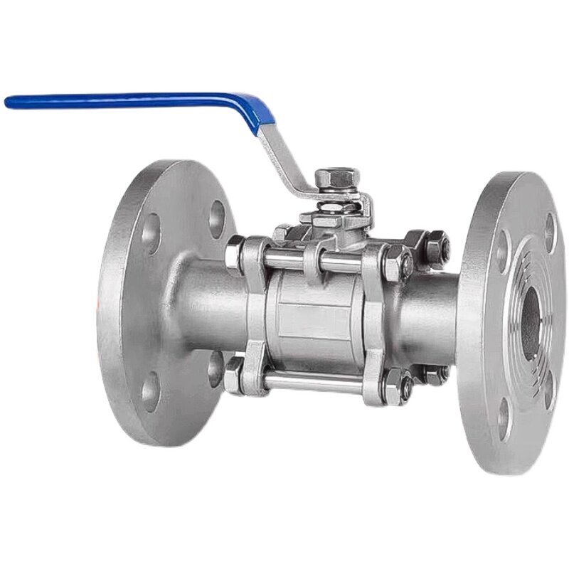 品304不锈钢三片式带法兰球阀q41f16p手动水开关阀门dn50 80 10新