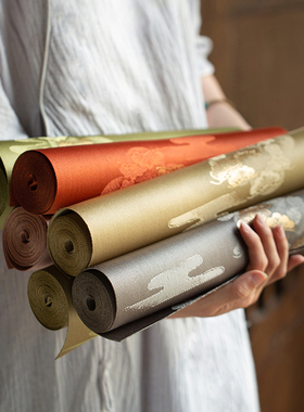 知舍云松新中式织锦金丝提花茶席禅意高端轻奢布艺桌旗茶桌布茶垫