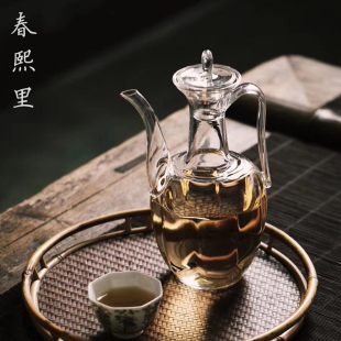 猴魁专用纯手工仿宋执壶瓜棱日式耐热玻璃汤瓶水壶茶壶茶水壶酒壶
