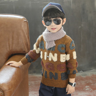 中大童冬季 套头洋气针织衫 男童秋冬毛衣2019新款 儿童毛衫 韩版 童装