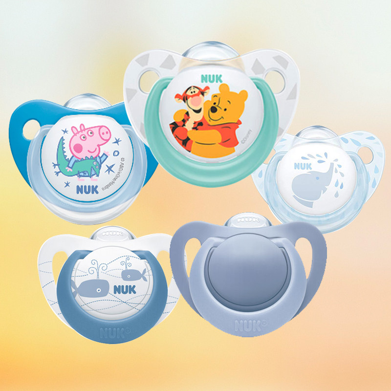 进口NUK新生婴儿日夜用仿真拇指安抚奶嘴防龅牙防胀气0-6-18-36月