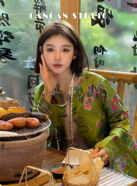 CANCAN STUDIO【宋锦~彩云】新中式原创设计盘扣上衣G242004