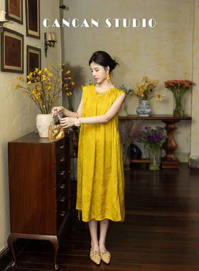 CANCAN STUDIO【琉璃仙子】新中式原创设计夏季连衣裙G242201-1