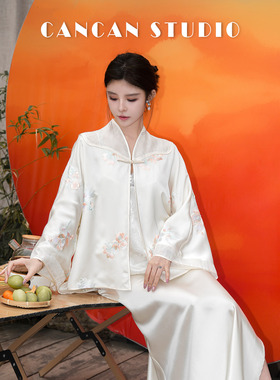 CANCAN STUDIO【蝶仙子】新中式原创设计春季绣花上衣G77595
