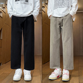2026新款 小个子男生长裤 加绒秋冬休闲裤 男士 九分裤 宽松直筒裤 西裤