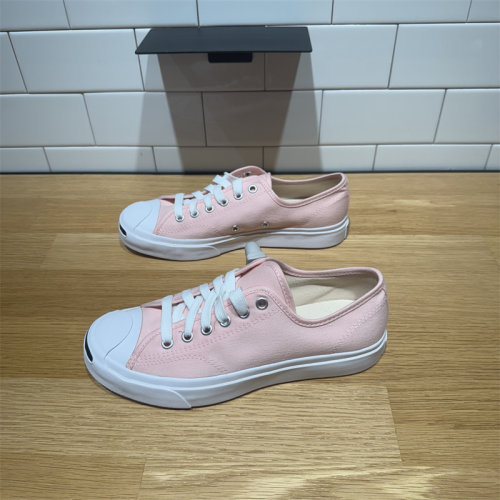 匡威多巴胺浅粉色色开口笑帆布鞋