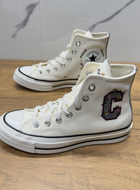 CONVERSE匡威 1970S大C字母刺绣花男女高帮复古休闲帆布鞋A15548C
