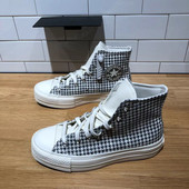 Converse匡威新款 A04276C Lift千鸟格女子厚底增高帆布鞋 All Star