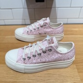 厚底帆布鞋 CONVERSE匡威 Lift腰果花低帮增高鞋 Star A15754C All