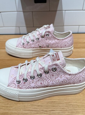 CONVERSE匡威 All Star Lift腰果花低帮增高鞋厚底帆布鞋 A15754C