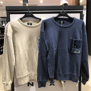 Converse匡威秋冬男女牛仔口袋套头衫针织圆领卫衣 10025519-A01