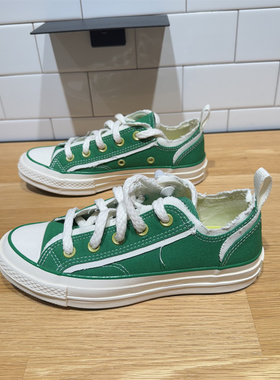CONVERSE匡威1970S绿色毛边处理男女低帮运动休闲鞋帆布鞋A13852C