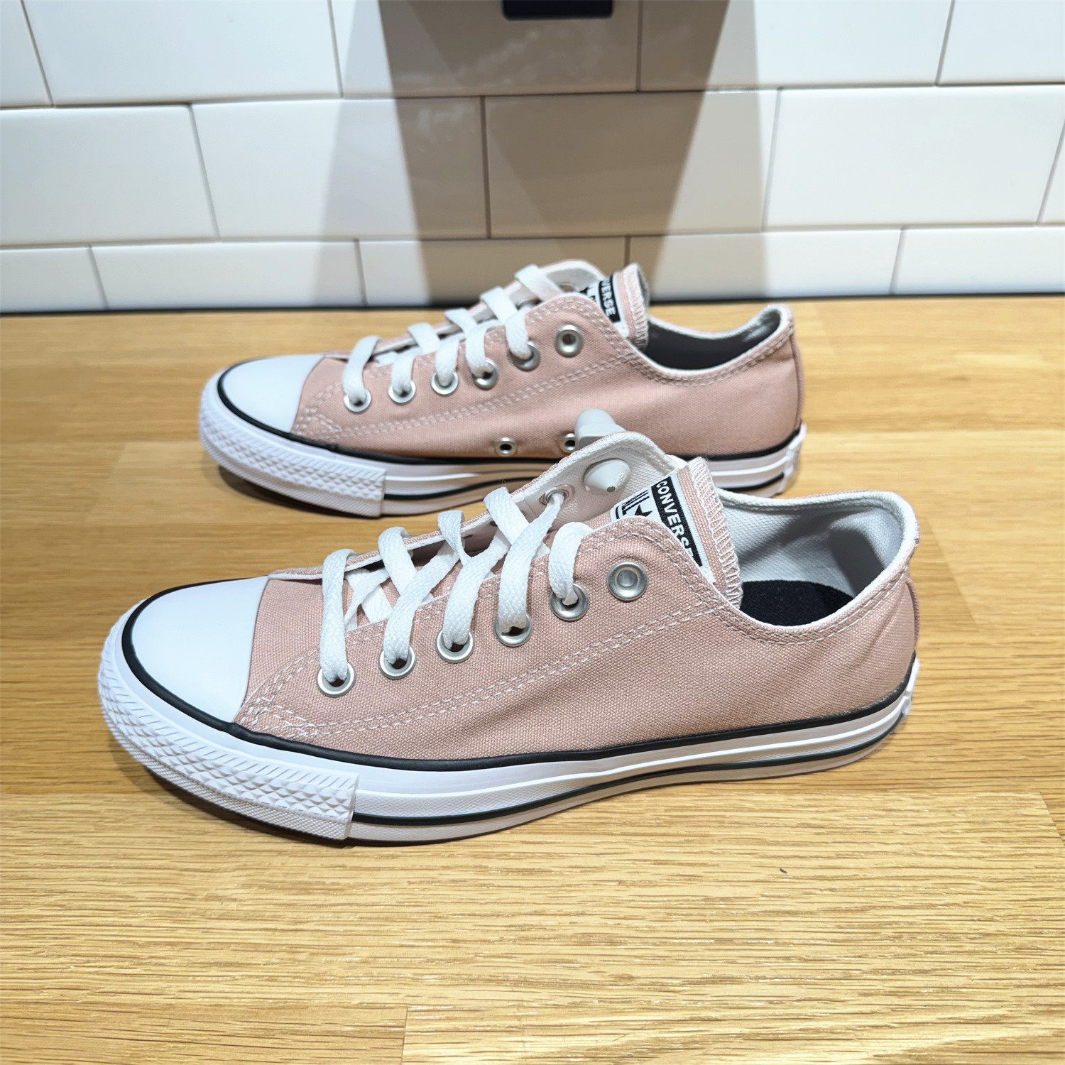 CONVERSE匡威新品All Star浅粉色男女低帮透气休闲帆布鞋 A20975C