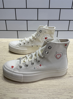 CONVERSE匡威All Star Lift情人节爱心女子高帮增高帆布鞋A09114C