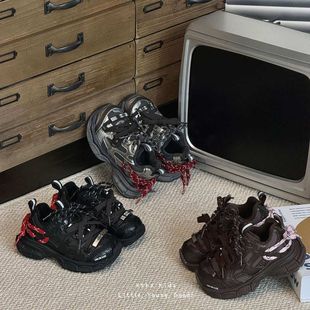 XSHX巴黎重工｜男女童秋冬老爹鞋 防水防风皮面保暖加绒防滑运动