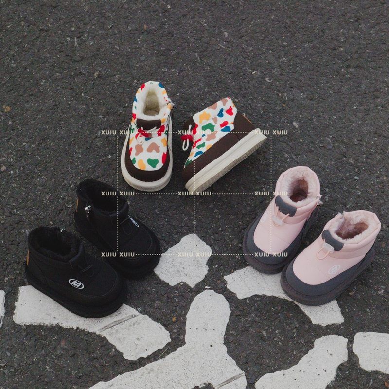 儿童雪地靴加厚保暖侧拉链婴童