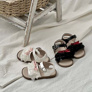 THE CBC KIDS『塞西斯风』女童复古橡胶软底凉鞋夏透气亲肤