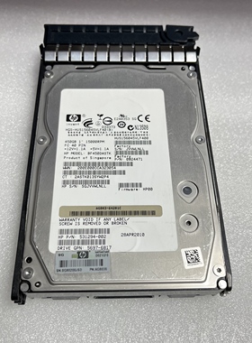 HP/惠普 454412-001 AG803A AG803B 450G 15K FC 光纤服务器硬盘