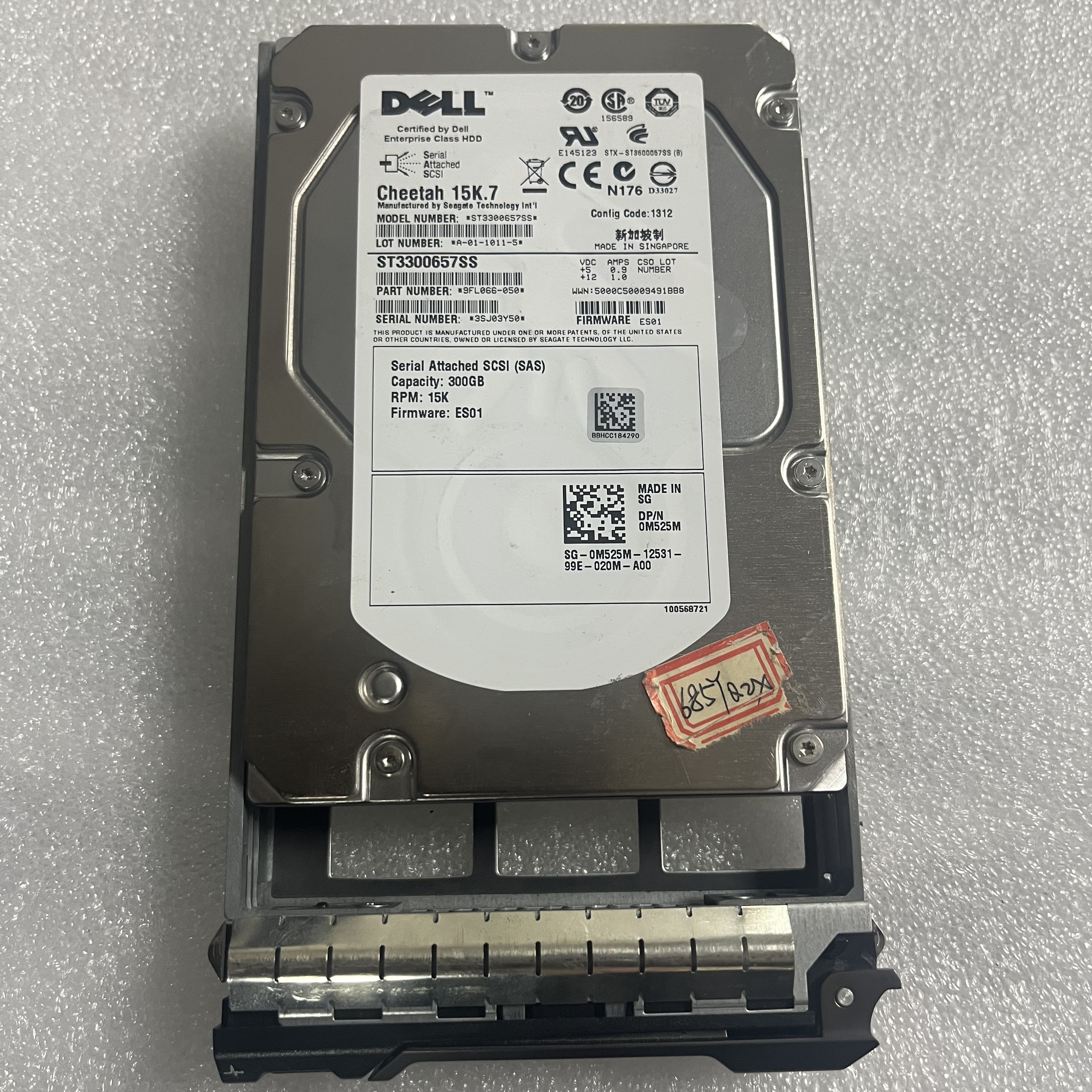 Dell/戴尔 300GB 15K SAS 3.5寸 0F617N 0M525M 0YP778服务器硬盘
