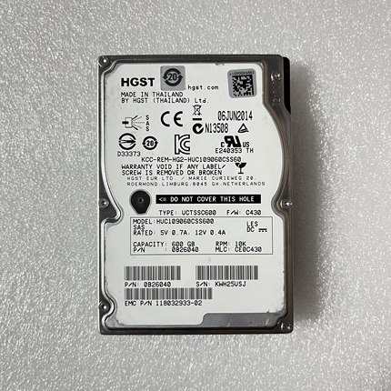 HGST/日立 HUC109060CSS600 600GB 10K SAS 2.5寸服务器硬盘