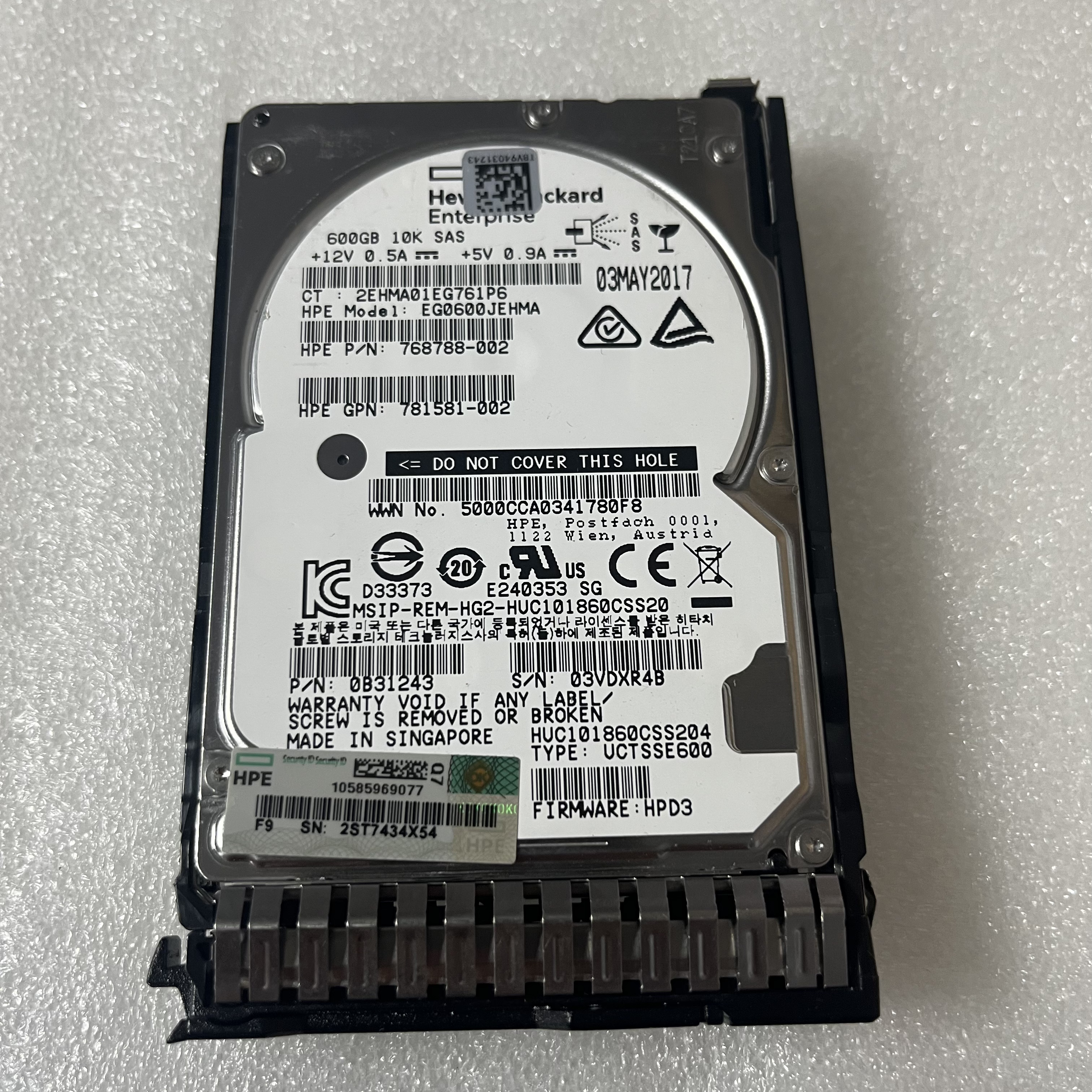HP 781577 600G 10K SAS 2.5 12G 781516-B21 781577-001 正品