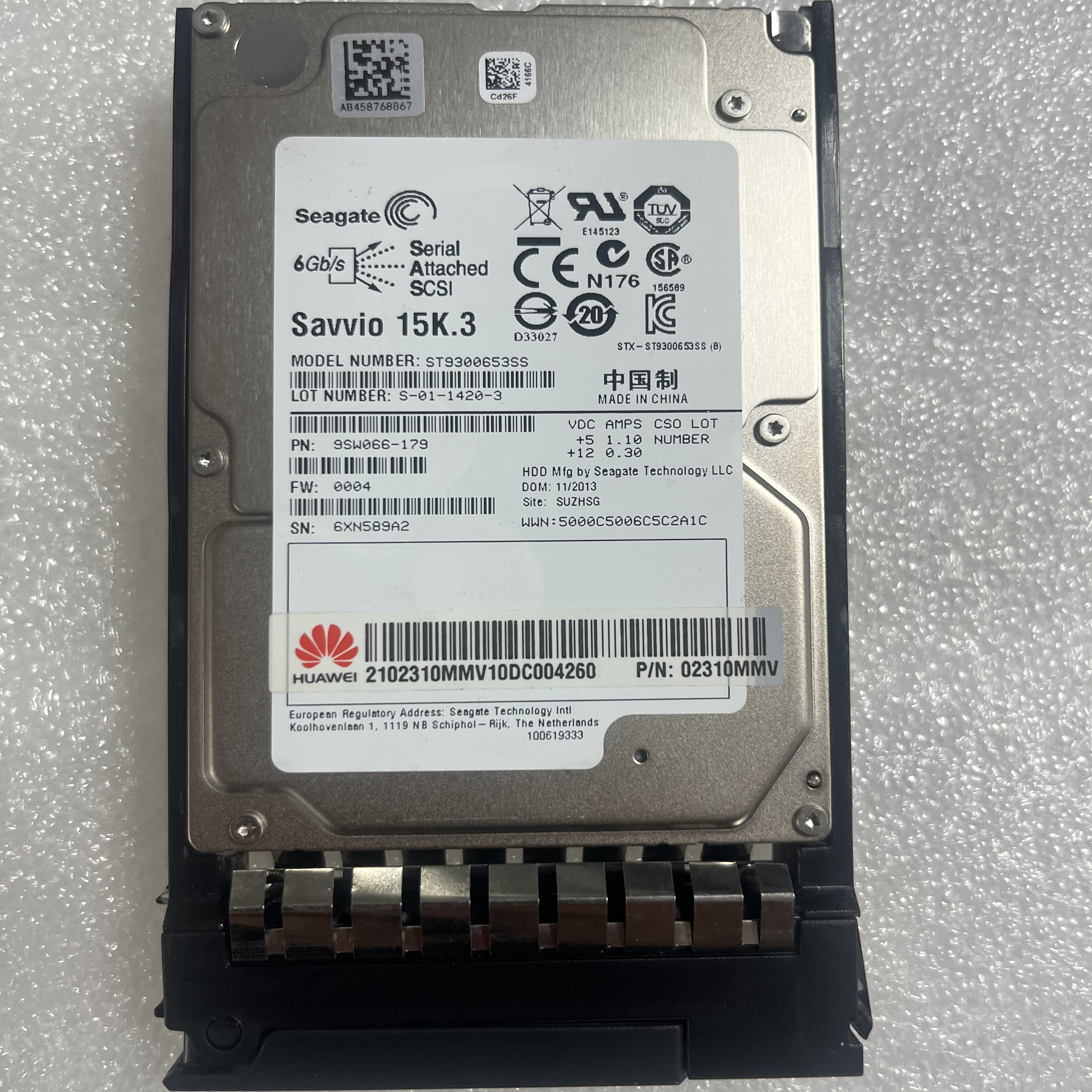 华为 02310MMV 300G 15K SAS 2.5寸硬盘 ST9300653SS V2原装拆机