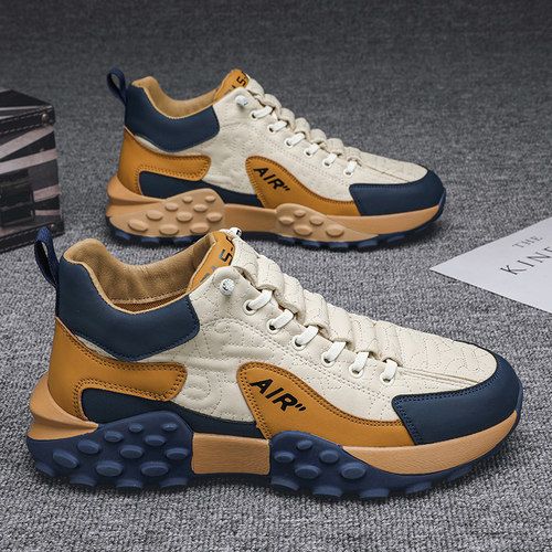 爵浪男鞋秋季百搭登山防滑耐磨时尚老爹潮鞋厚底增高运动休闲鞋