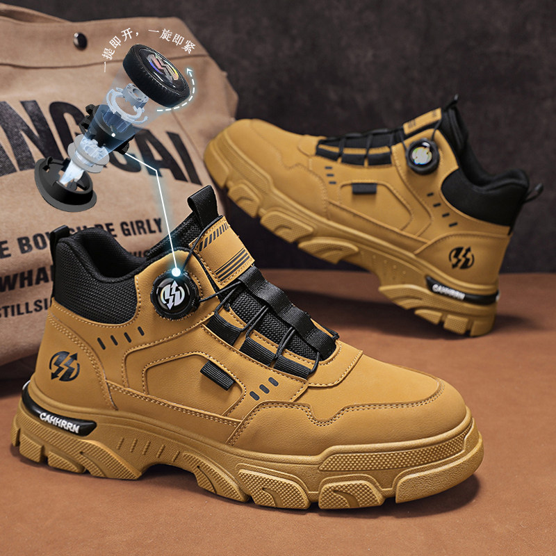 爵浪断码真皮高帮皮鞋男鞋冬季保暖加绒加厚棉鞋男士劳保马丁靴