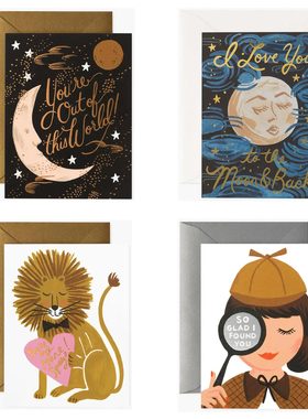 Rifle Paper 美国情侣卡片 表白婚礼情人节爱情友情 创意插画贺卡