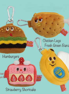 日本GLADEE 毛绒耳机包卡包 迷你零钱收纳包AirPods 可爱卡通挂件