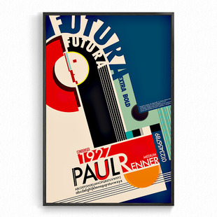 Futura经典字体包豪斯海报 设计大师 Paul Renner 几何造型装饰画