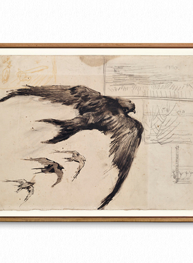 梵高的素描 燕子咖啡馆播种者 印象派大师小众复古风格旁白装饰画