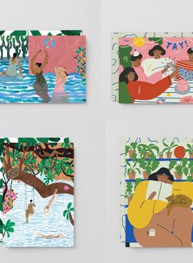 Wrap 英国品牌 浪漫女孩插画艺术卡片 生日贺卡 Isabelle Feliu