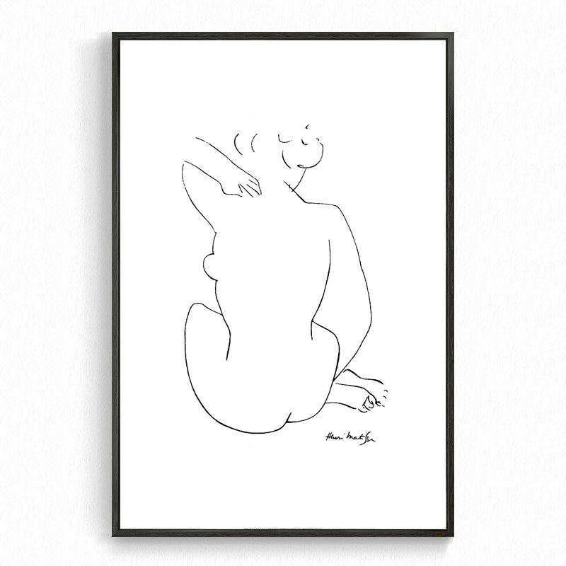 马蒂斯 女子头像人物速写裸女背影 野兽派大师经典旁白艺术装饰画