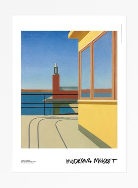 抽象色彩建筑当代艺术海报 瑞典进口 北欧几何亮黄色 旁白装饰画