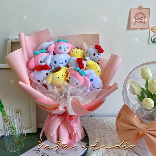 Sanrio, мультяшная плюшевая милая кукла, букет, креативный подарок