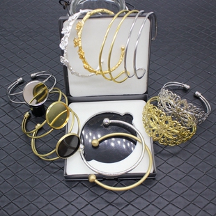 diy汉服古风徐慧发冠铜质配件手工秀禾新娘拍照道具手镯底座材料