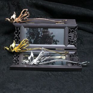 DIY手工凤凰发叉发插花朵镀金镀银发簪秀禾中式流苏步摇材料