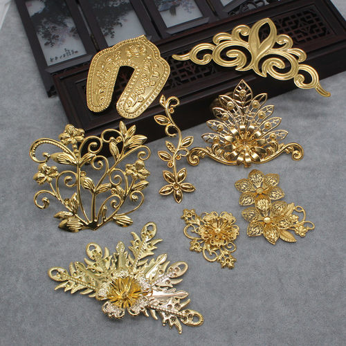 凤冠diy铁质中式团扇材料