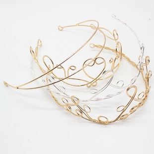 diy新娘头饰手工材料皇冠发箍基座汉服发冠头冠凤冠底座配件