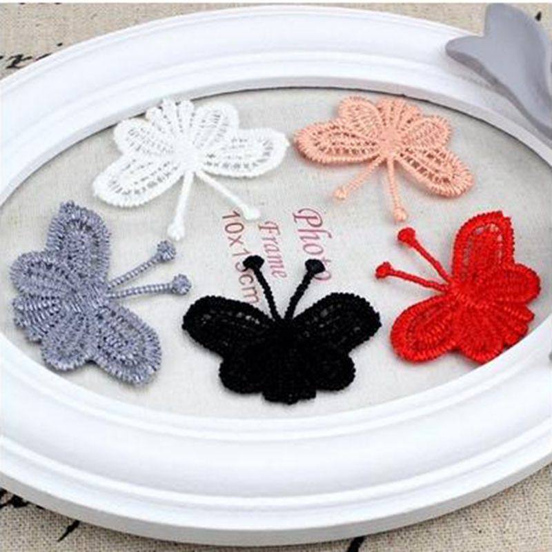 卡通刺绣蕾丝蝴蝶大号白色黑色衣服婚纱装饰贴百搭小号补丁贴手缝